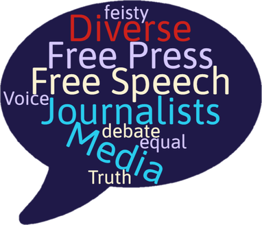 words like free press, journalist, truth, 